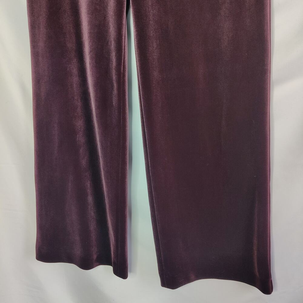 Express Editor HIgh Rise Plum Purple Velvet Relaxed Wide Leg Trouser 10 Witchy - Picture 5 of 14
